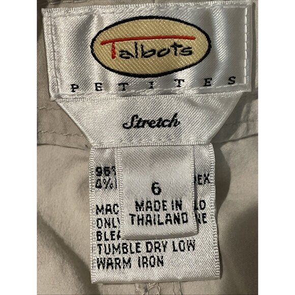 Talbots Stretch Capri Pants Women's Size 6 Petite Khaki Beige Classic Preppy - Picture 9 of 11
